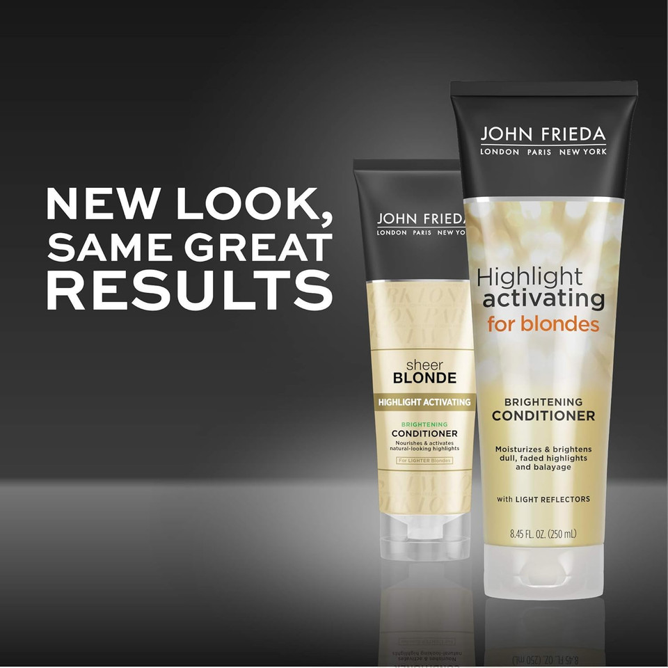 John Frieda Sheer Blonde Brightening Hair Conditioner, Helps Nourish And Activate Natural-Looking Highlights, 8.45 Ounce (2 Pack)