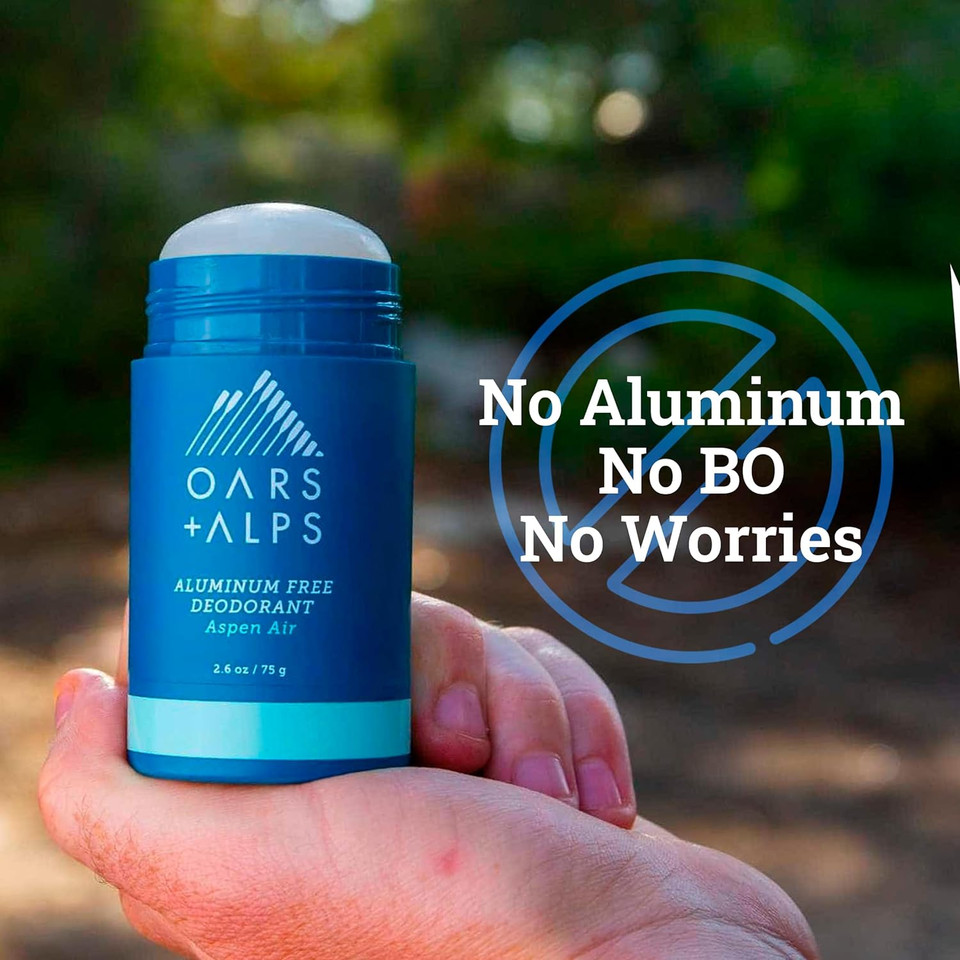 Oars + Alps Aluminum Free Deodorant For Men And Women, Dermatologist Tested And Made With Clean Ingredients, Travel Size, Aspen Air, 1 Pack, 2.6 Oz