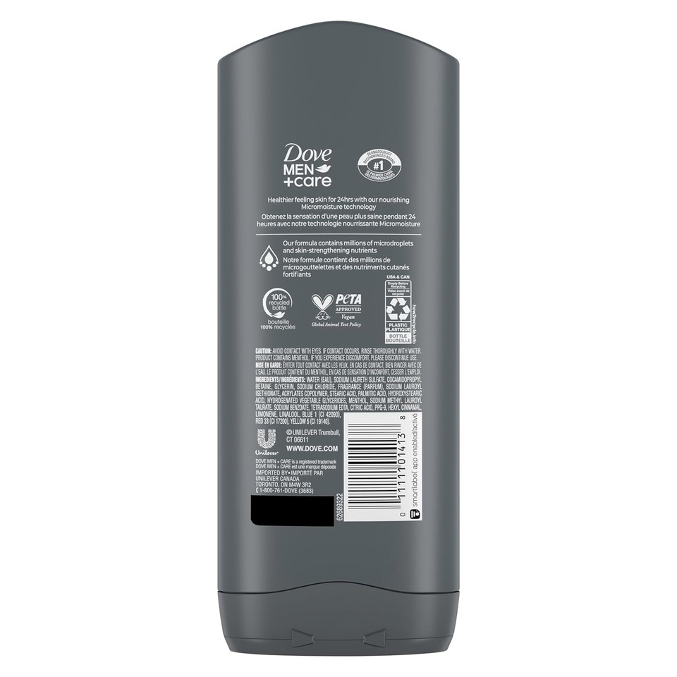 Dove Men + Care Body Wash And Face For Fresh, Healthy-Feeling Skin Extra Fresh Cleanser That Effectively Washes Away Bacteria While Nourishing Your 13.5 Oz