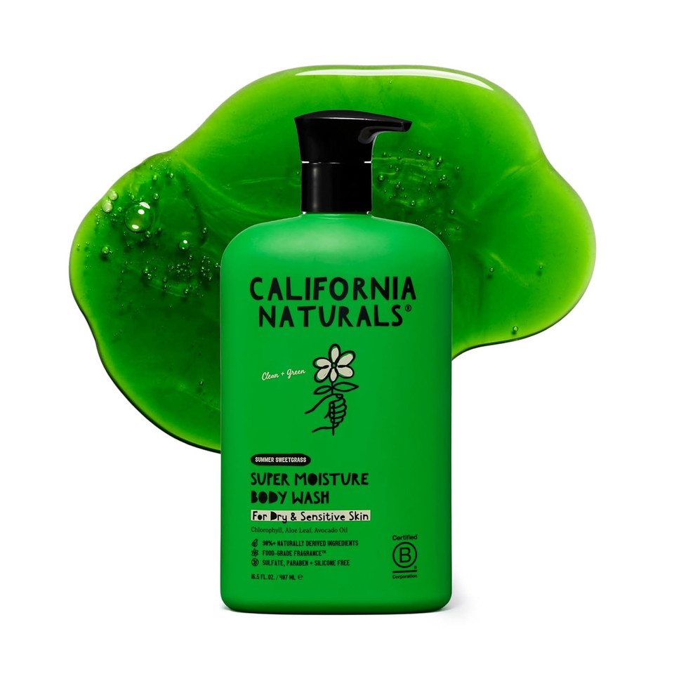 California Naturals Moisture Body Wash, Gentle Shower Gel Cleanser For Dry, Sensitive Skin, Moisturizing, Hydrating, Natural, Vegan, Paraben & Sulfate Free Body Moisturizer For Women & Men, 12 Fl Oz