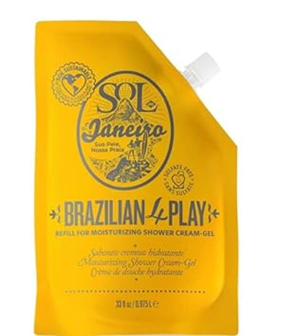 Sol De Janeiro 4 Play Moisturizing Shower Cream Gel Body Wash Refill Pouch 1 L/33.8 Fl Oz