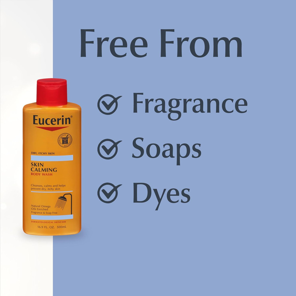 Eucerin Skin Calming Body Wash - Cleanses And Calms To Help Prevent Dry, Itchy Skin - 16.9 Fl. Oz. Bottle