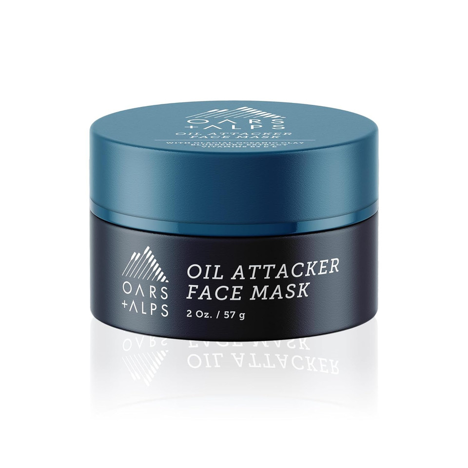 Oars + Alps Oil Attacker Face Mask, Dermatologist Tested Facial Cleanser With Kaolin Clay And Niacinamide, Tsa Friendly, 2 Oz