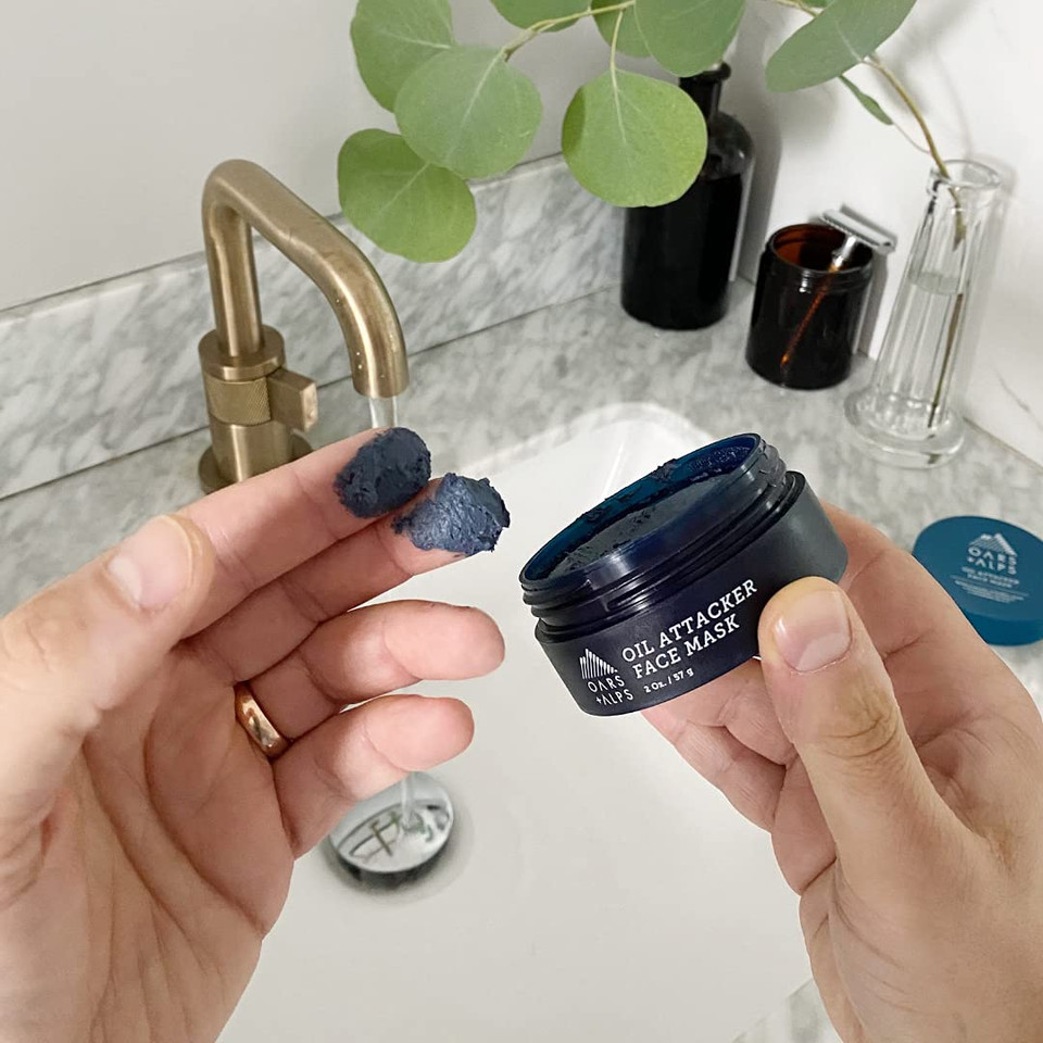 Oars + Alps Oil Attacker Face Mask, Dermatologist Tested Facial Cleanser With Kaolin Clay And Niacinamide, Tsa Friendly, 2 Oz