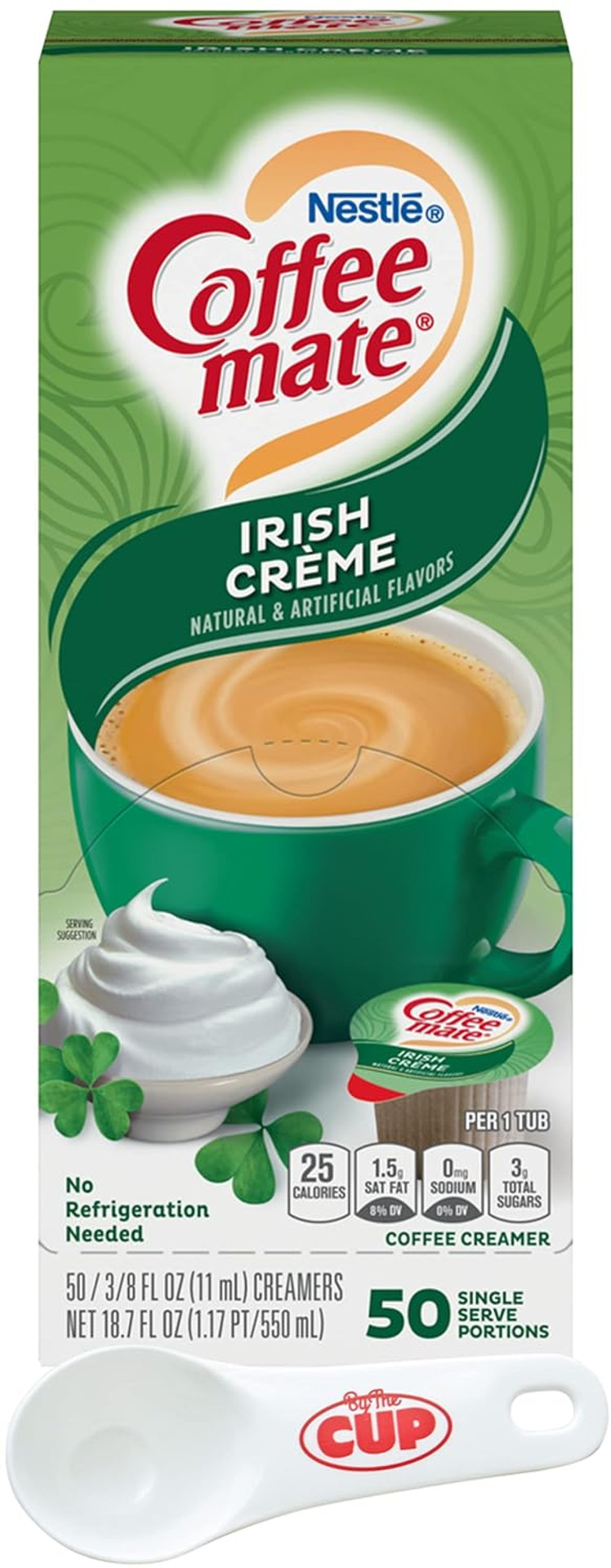 Nestle Coffee Mate Liquid Coffee Creamer Singles, Irish Crã£Â¨Me, 50 Ct Box With By The Cup Coffee Scoop