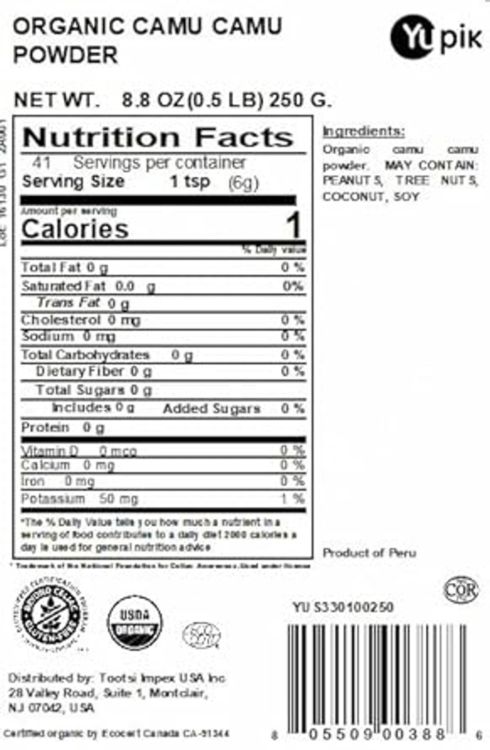 Yupik Organic Powder, Camu Camu, 8.8 Oz, Non-Gmo, Vegan, Gluten-Free, Pack Of 1