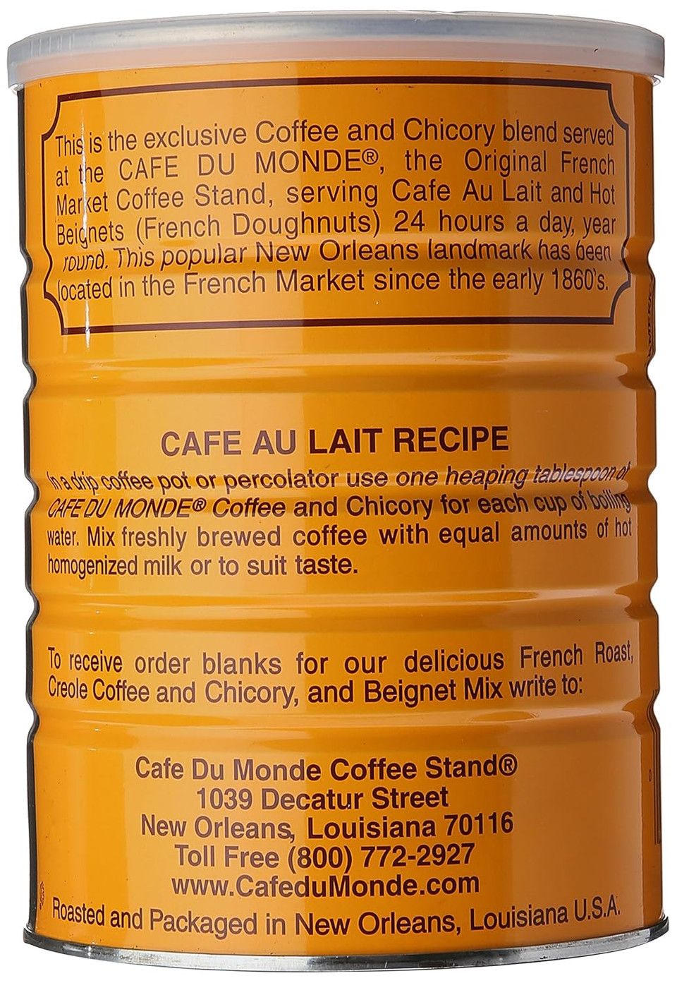 Cafe Du Monde Coffee Chicory, 15 Ounce Ground