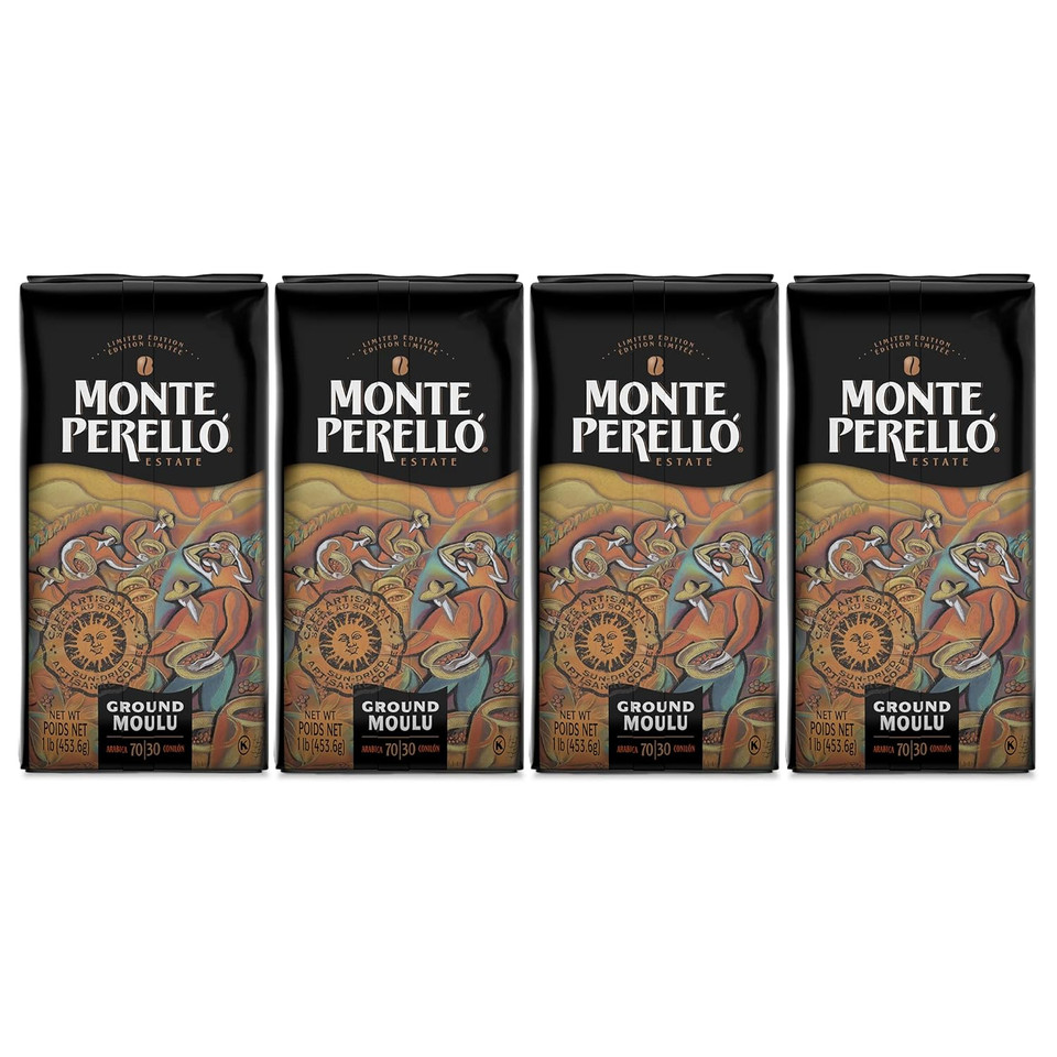 Monte Perellã£Â³, 16 Oz Bag (1 Lb/ 453.6 G), Ground Coffee, Medium Roast - Product From The Dominican Republic (Pack Of 4)