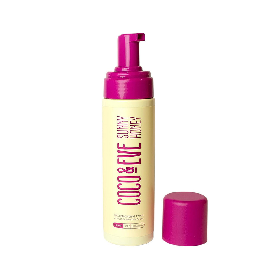 Coco & Eve Sunny Honey Bali Bronzing Self Tanner Mousse - (Dark) All Natural Sunless Tanning Mousse | Instant Self Tanning Lotion With Bronzer And Skin Moisturizer (6.7 Fl Oz)Dark