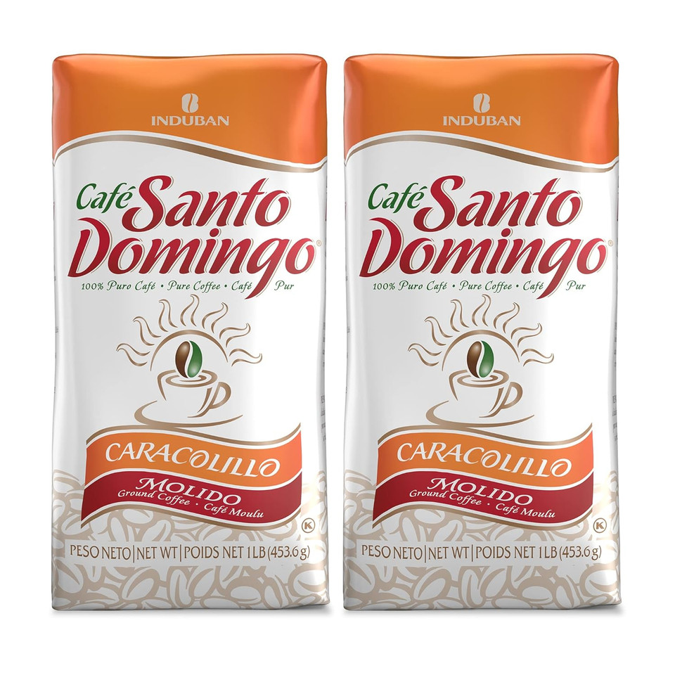 Cafã£Â© Santo Domingo Caracolillo, 16 Oz Bag, Ground Peaberry Coffee, Medium Roast - Product From The Dominican Republic (Pack Of 2)