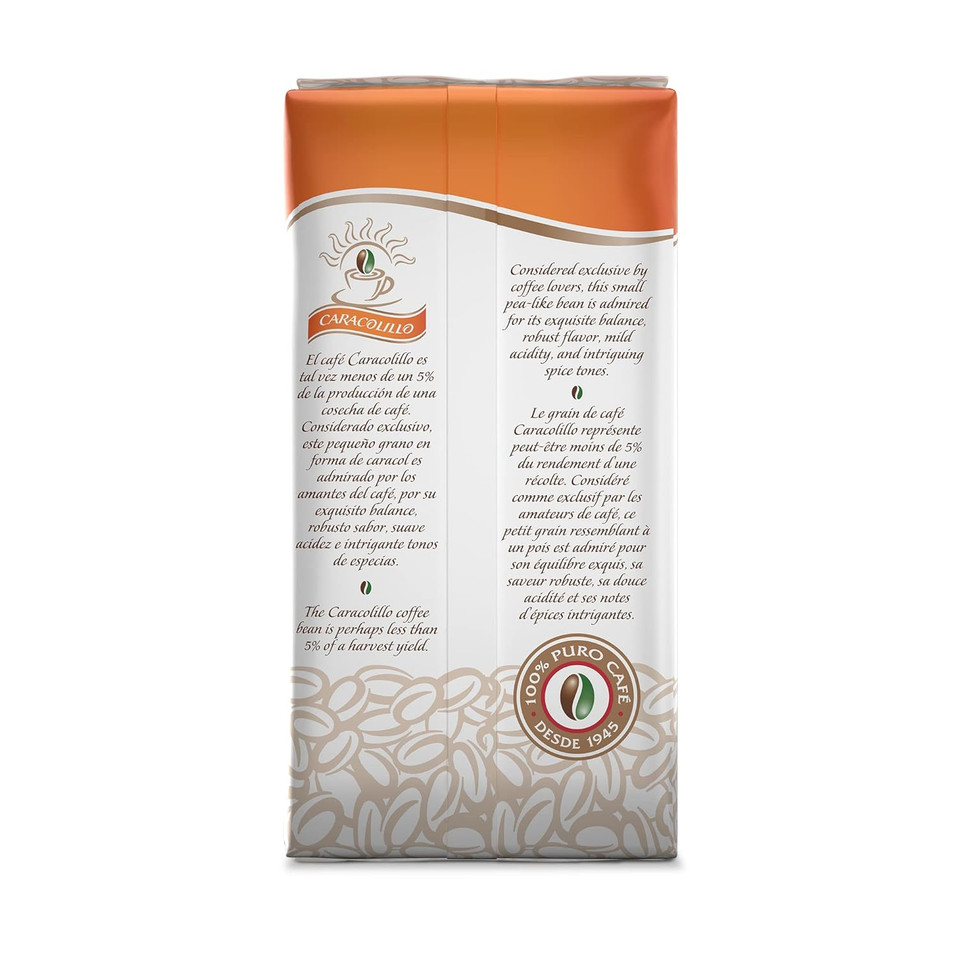 Cafã£Â© Santo Domingo Caracolillo, 16 Oz Bag, Ground Peaberry Coffee, Medium Roast - Product From The Dominican Republic (Pack Of 2)
