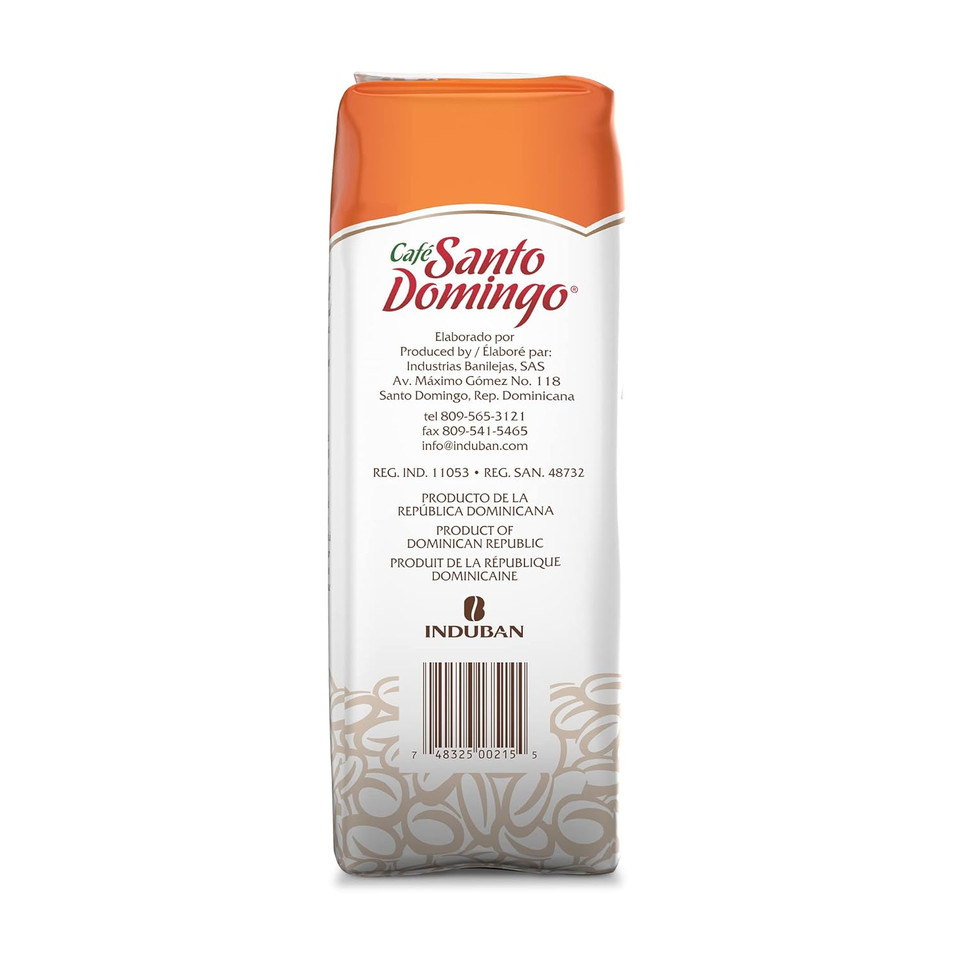 Café Santo Domingo Caracolillo, 16 oz Bag, Ground Peaberry Coffee, Medium Roast - Product from the Dominican Republic (Pack of 4)