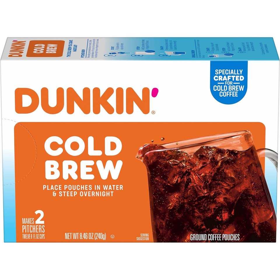 Dunkin' Cold Brew Ground Coffee Packs, 8.46 Ounces (Pack Of 6)