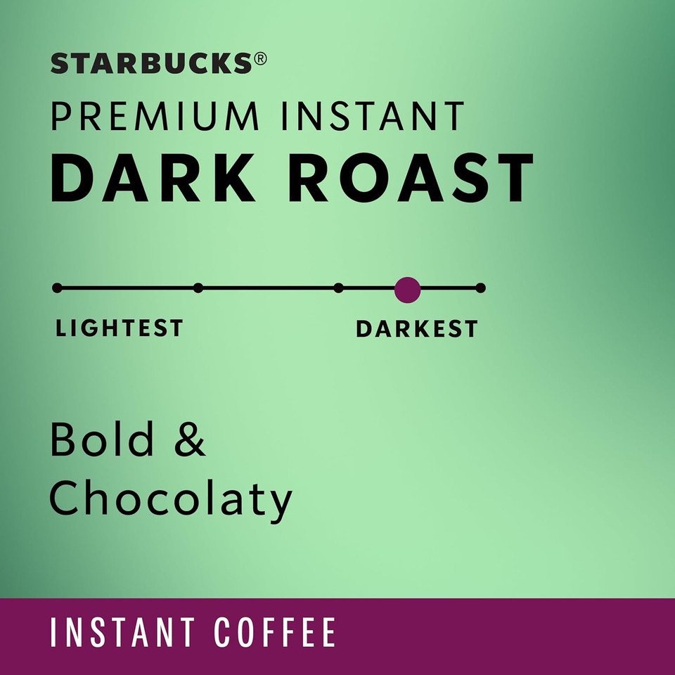 Starbucks Premium Instant Coffee, Dark Roast, 100% Arabica Beans, 3 Pack (3.17 Oz Each)