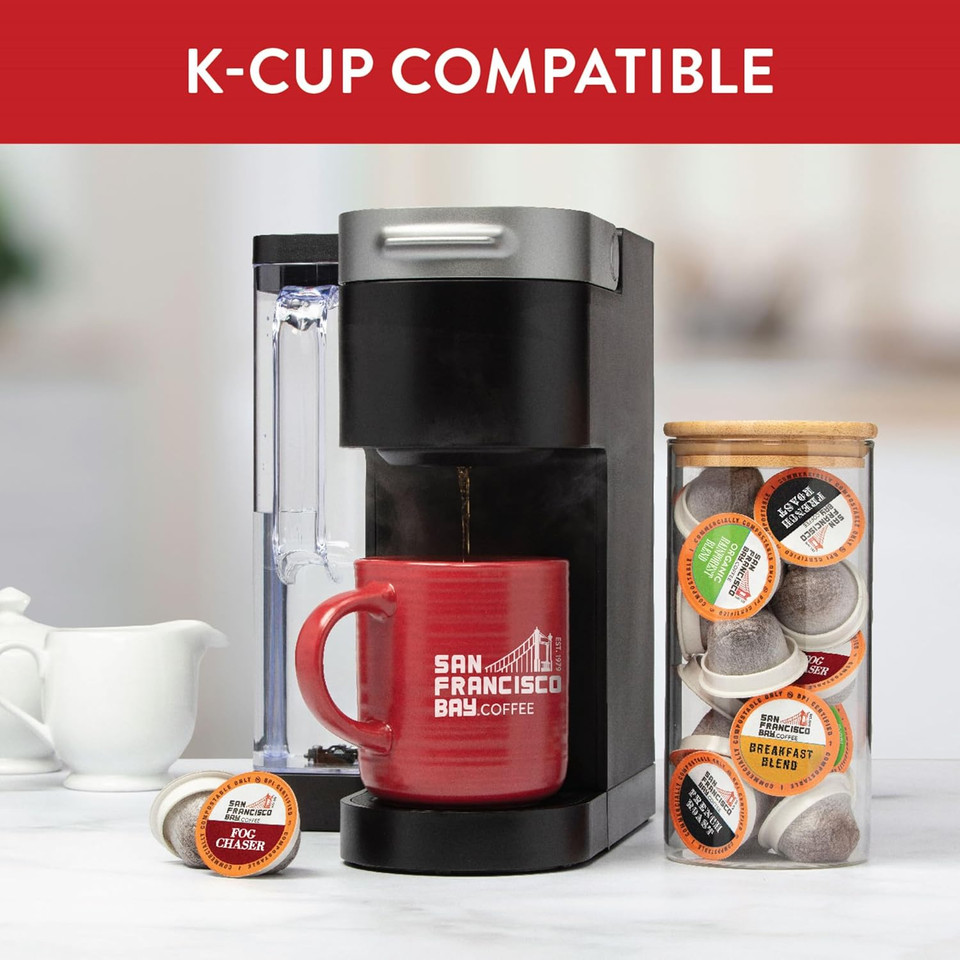 San Francisco Bay Compostable Coffee Pods - Original Variety Pack (80 Ct) K Cup Compatible Including Keurig 2.0, French, Breakfast, Fog, Organic Rainforest