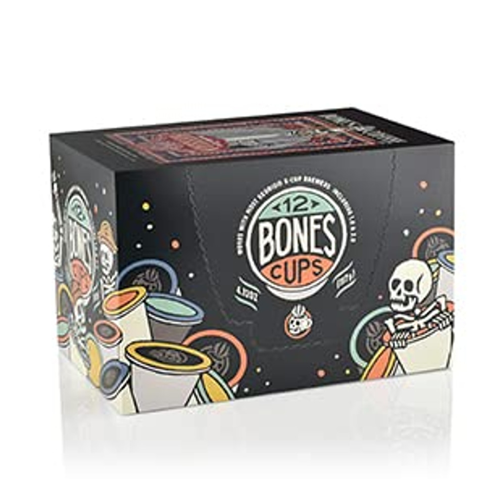 Bones Coffee Company Flavored Coffee Bones Cups White Russian Flavored Pods | 12Ct Single-Serve Coffee Pods Compatible With Keurig 1.0 & 2.0 Keurig Coffee Maker