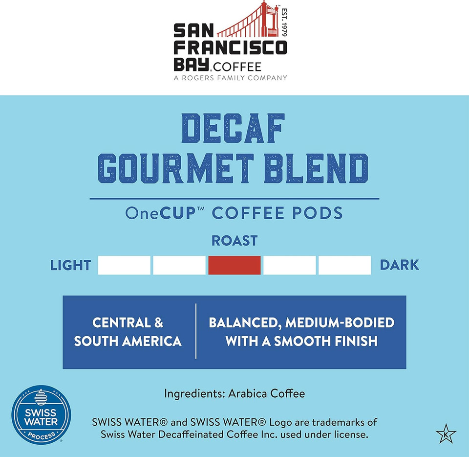 San Francisco Bay Compostable Coffee Pods - Decaf Gourmet Blend (80 Ct) K Cup Compatible Including Keurig 2.0, Medium Roast, Swiss Water Processed