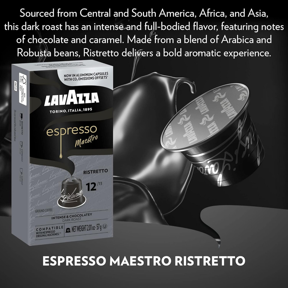 Lavazza Variety Pack Aluminum Espresso Capsules Compatible With Nespresso Original Machines Variety Pack (Pack Of 60) ,Value Pack, 10 Count (Pack Of 6)