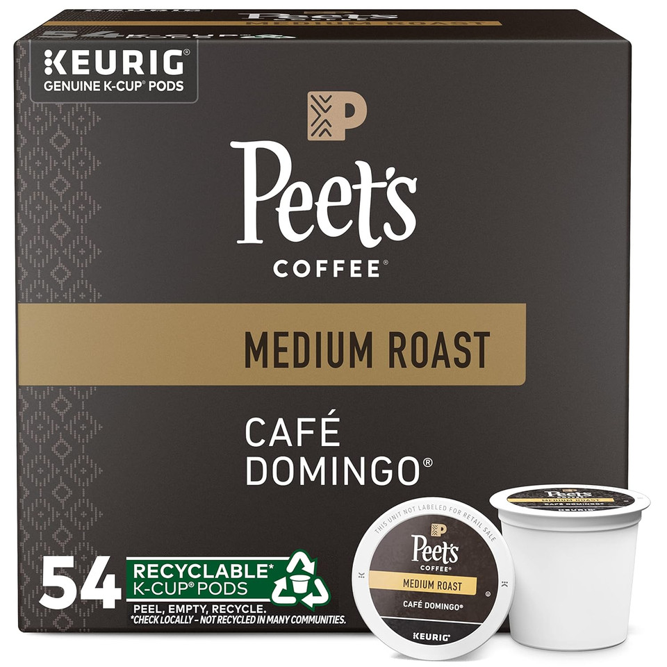 Peet'S Coffee, Medium Roast K-Cup Pods For Keurig Brewers - Cafã£Â© Domingo 54 Count (1 Box Of 54 Pods)