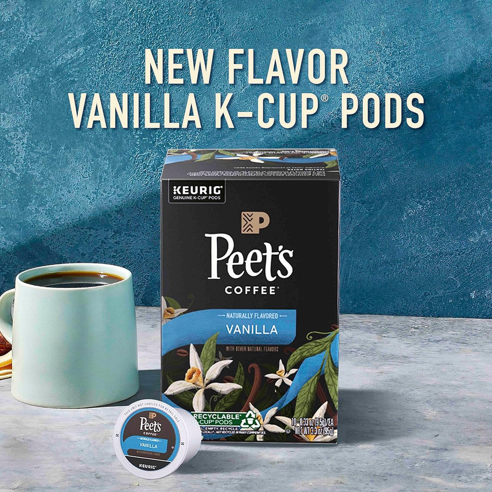 Peet'S Coffee, Flavored Coffee K-Cup Pods For Keurig Brewers - Vanilla 22 Count (1 Box Of 22 K-Cup Pods)