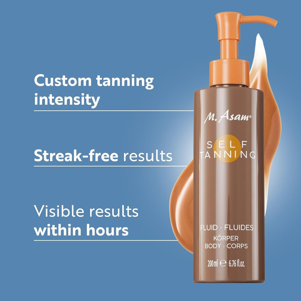 M. Asam Sun Self Tanning Fluid (6.76 Fl Oz) - Body Self-Tanner With Immediate & Long-Term Effect, Natural-Looking & Long-Lasting Tan, Tanning Lotion With Moisturizing Ingredients