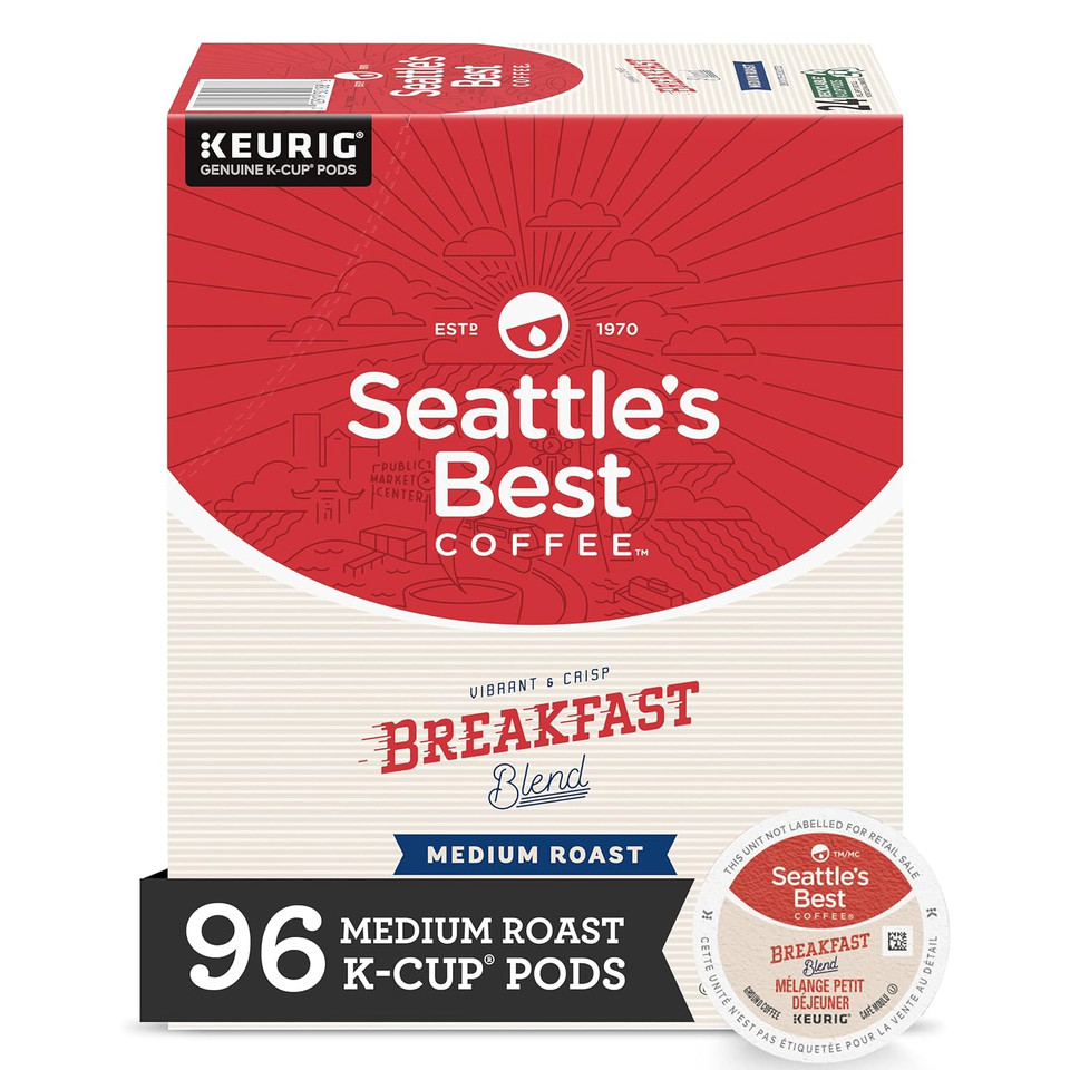 Seattle'S Best Coffee K-Cup Coffee Podsã¢ÂMedium Roast Coffeeã¢ÂBreakfast Blend For Keurig Brewers, 100% Arabicaã¢Â4 Boxes (96 Pods Total)