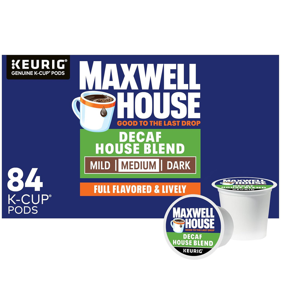 Maxwell House Decaf House Blend Medium Roast K-Cup Coffee Pods (84 Ct., Box)