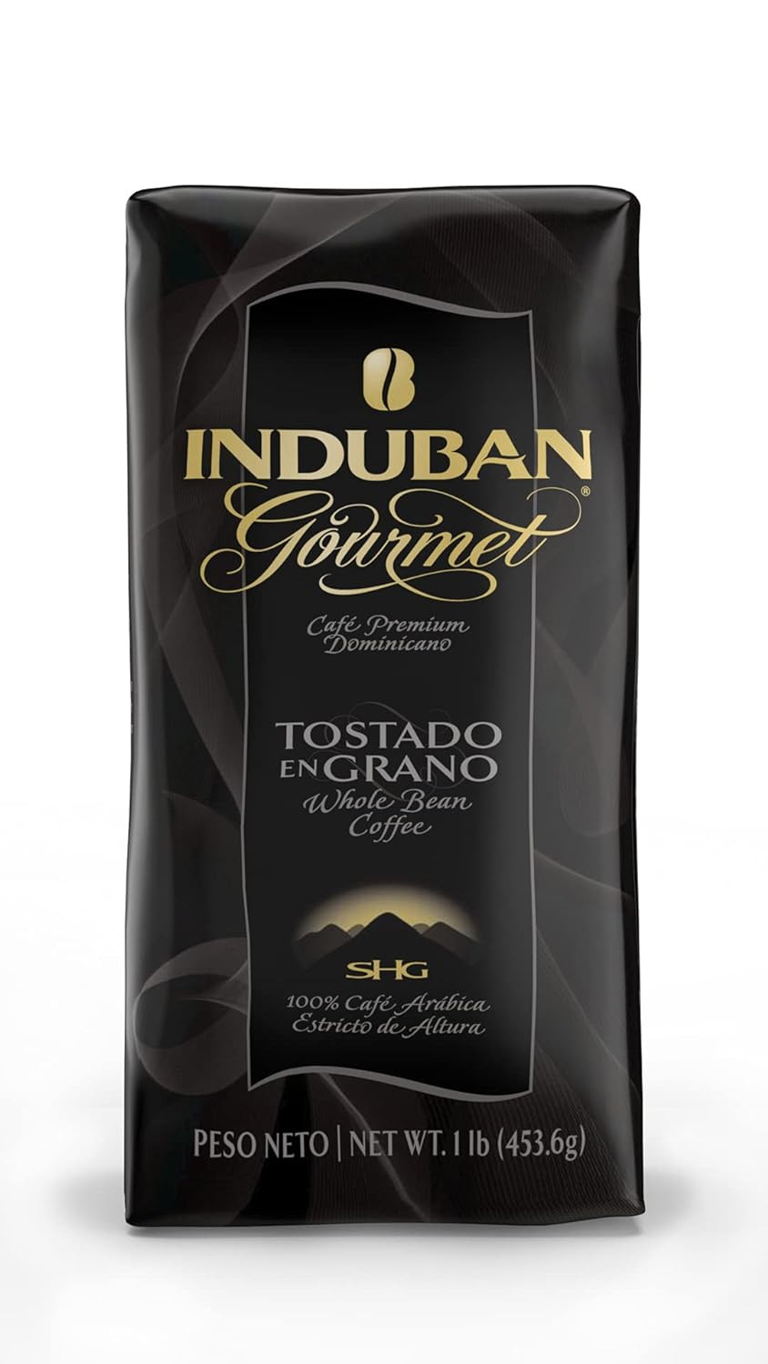 Induban Gourmet, 16 Oz Bag, Whole Bean Coffee, Medium Roast - Premium 100% Arabica Coffee From The Dominican Republic (Pack Of 1)