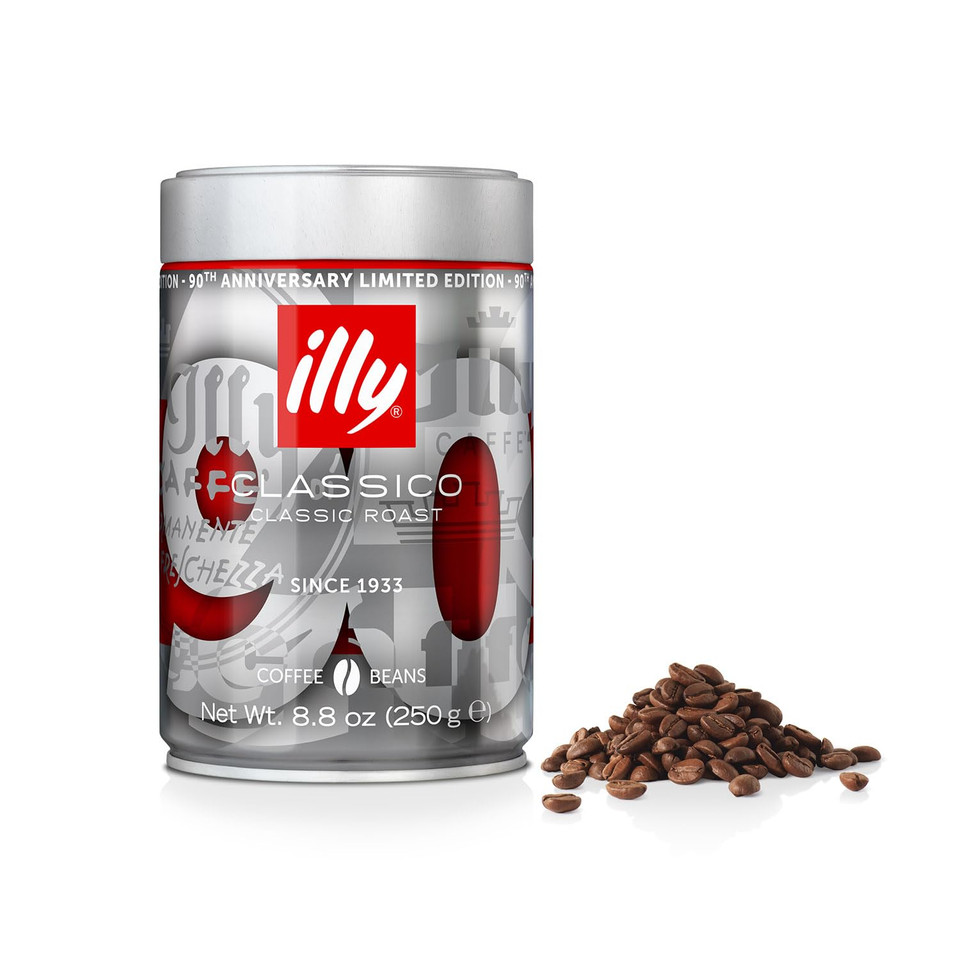 Illy Classico Whole Bean Coffee Medium Roast 90Th Anniversay Edition, 8.8 Ounce Can (Pack Of 1)