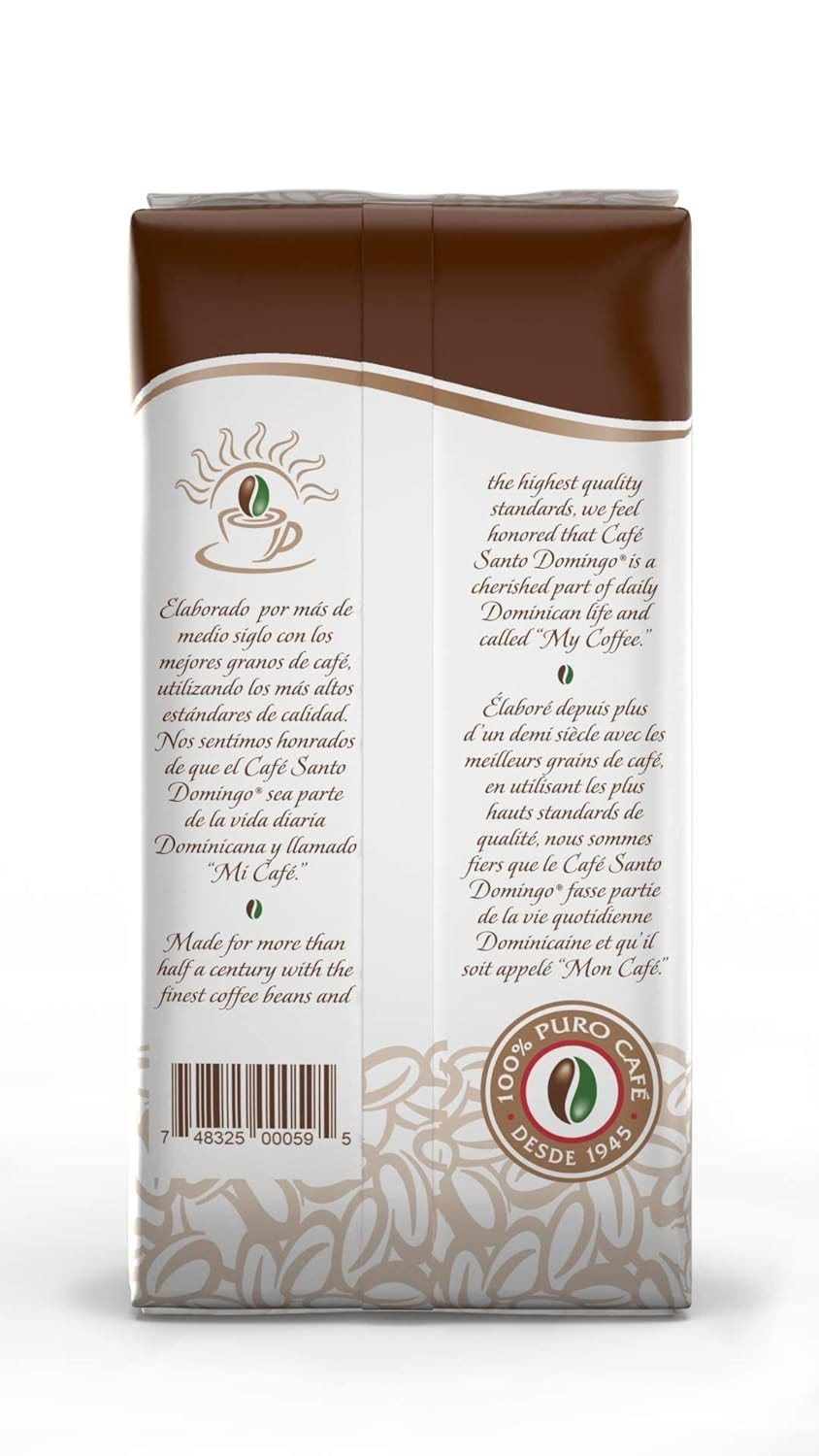 Santo Domingo Coffee, 16 Oz Bag, Whole Bean Coffee, Medium Roast - Product From The Dominican Republic (Pack Of 1)