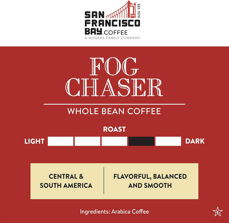 San Francisco Bay Whole Bean Coffee - Fog Chaser (2Lb Bag), Medium Dark Roast