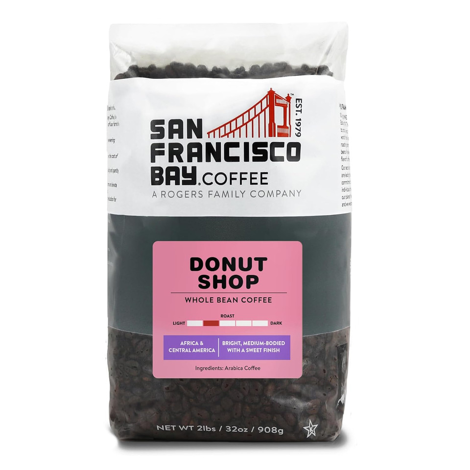 San Francisco Bay Whole Bean Coffee - Donut Shop (2Lb Bag), Medium Light Roast