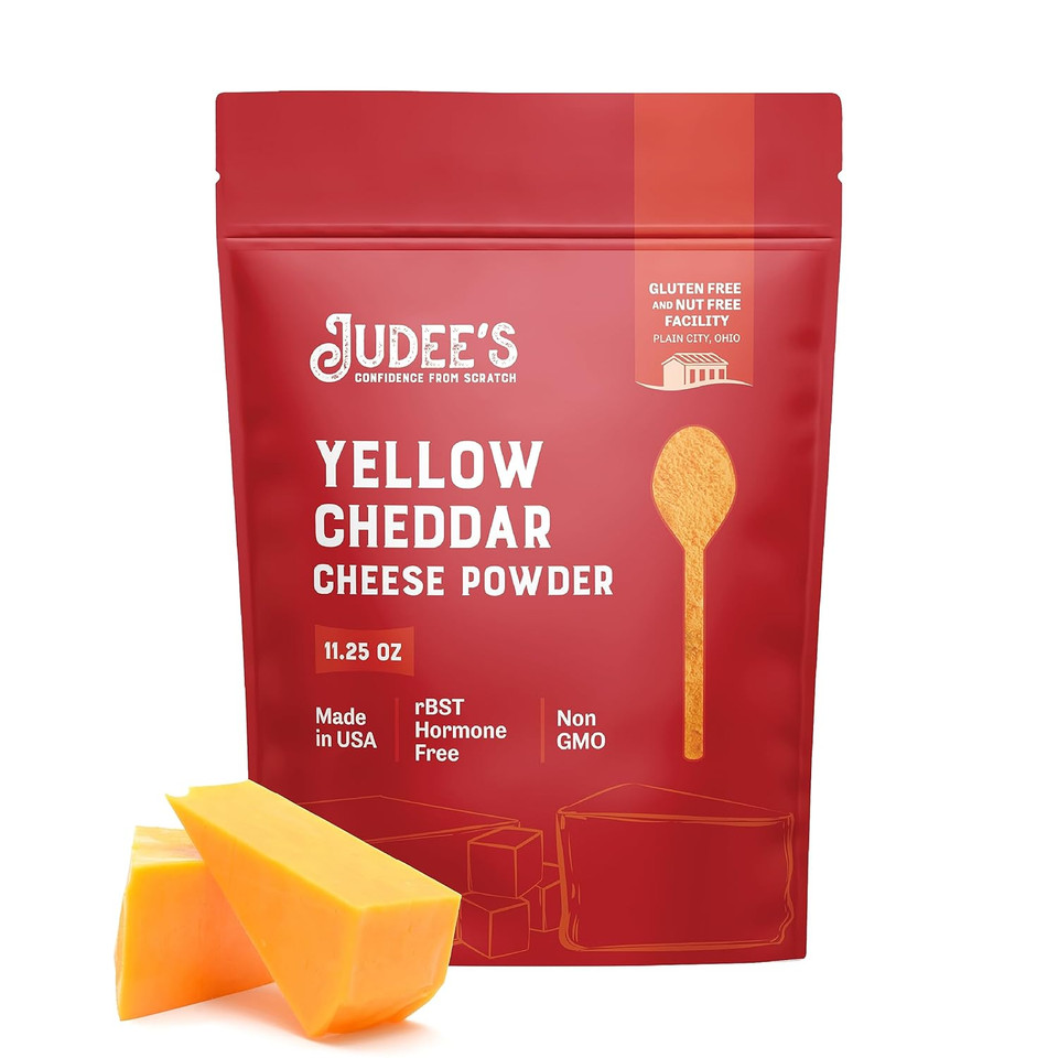 Judeeã¢ÂS Yellow Cheddar Cheese Powder 319G (11.25Oz) - 100% Non-Gmo, Rbst Hormone-Free, Gluten-Free & Nut-Free - Made From Real Cheddar Cheese And Made In Usa