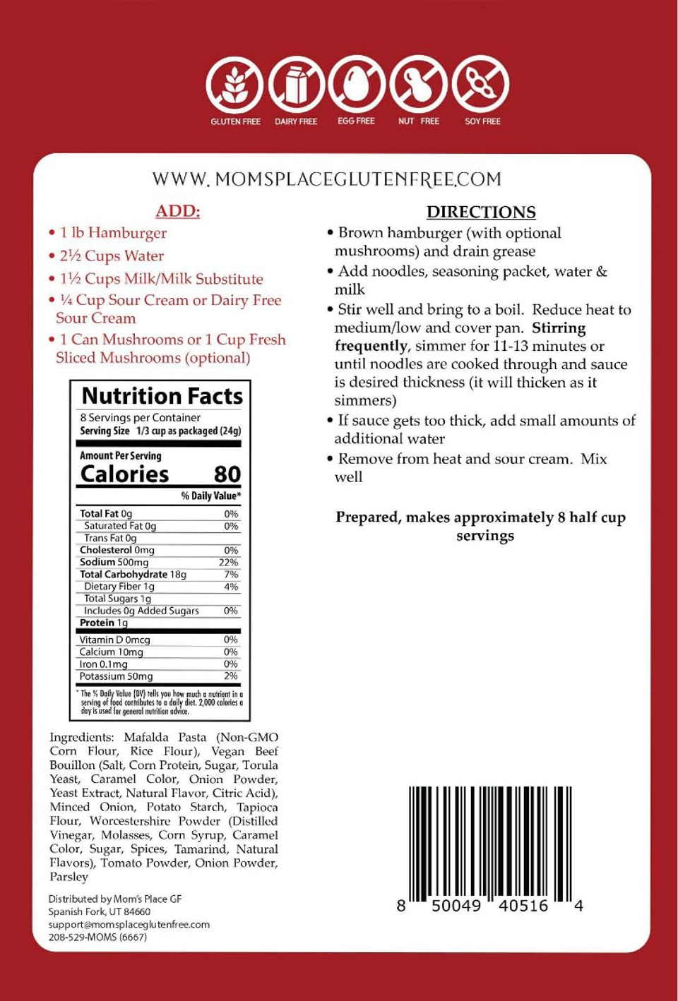 Mom'S Place Gluten-Free Skillet Meal (Beef Stroganoff)