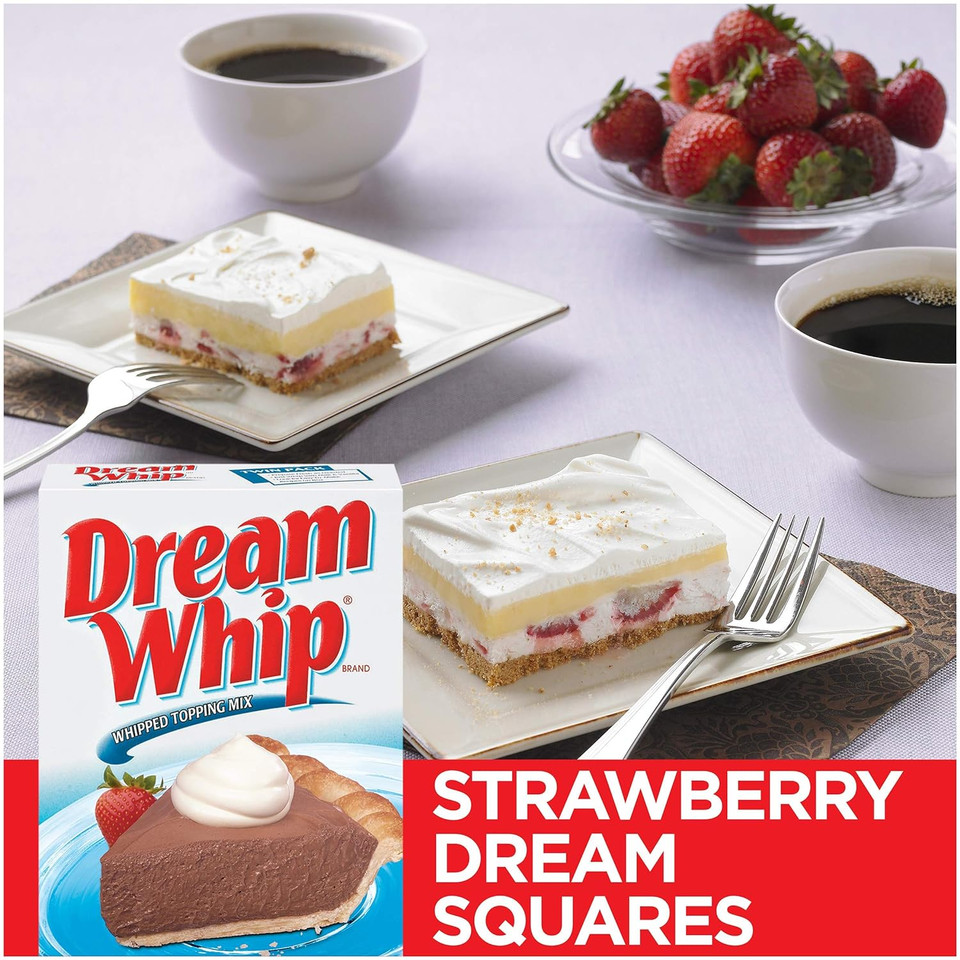 Dream Whip Whipped Dessert Topping Mix 2.6-Ounce Box (Pack Of 2) With By The Cup Mood Spoons