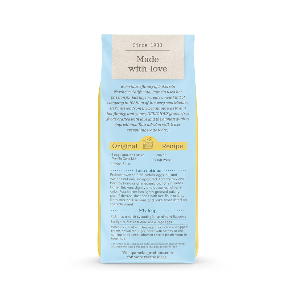 Pamela'S Gluten Free Vanilla Cake Mix, Dairy Free, Kosher, 21-Ounce Bag (Pack Of 6)