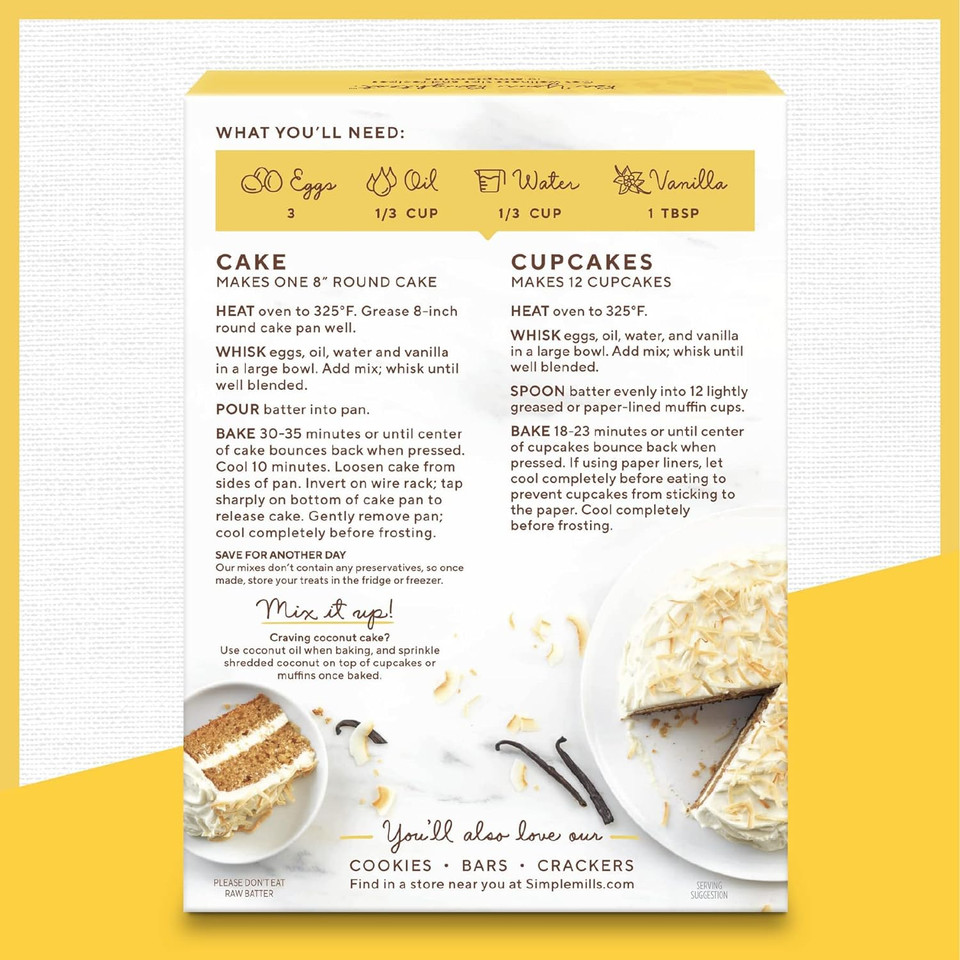 Almond Flour Baking Mix, Vanilla Cupcake & Cake Mix - Gluten Free, Plant Based, Paleo Friendly, 11.5 Ounce (Pack Of 3)