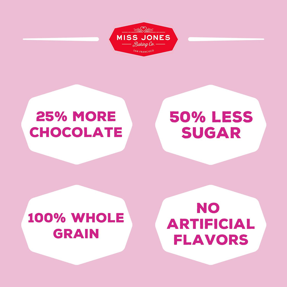 Miss Jones Baking Chocolate Chip Cookie Mix - Whole Grains, More Chocolate Chips, 50% Lower Sugar, Naturally Sweetened Desserts & Treats, 13 Ounce(Pack Of 6)