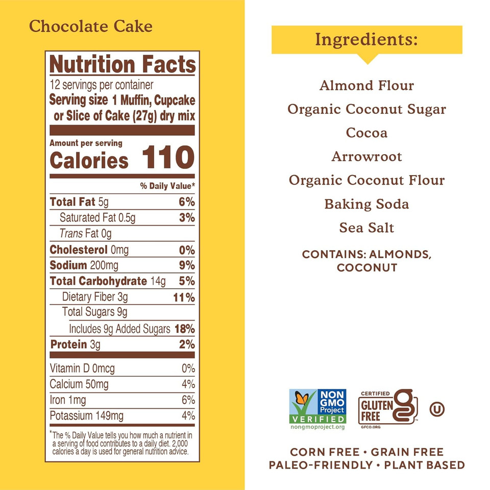 Simple Mills Almond Flour Baking Mix, Chocolate Muffin & Cake Mix - Gluten Free, Plant Based, Paleo Friendly, 11.2 Ounce (Pack Of 3)