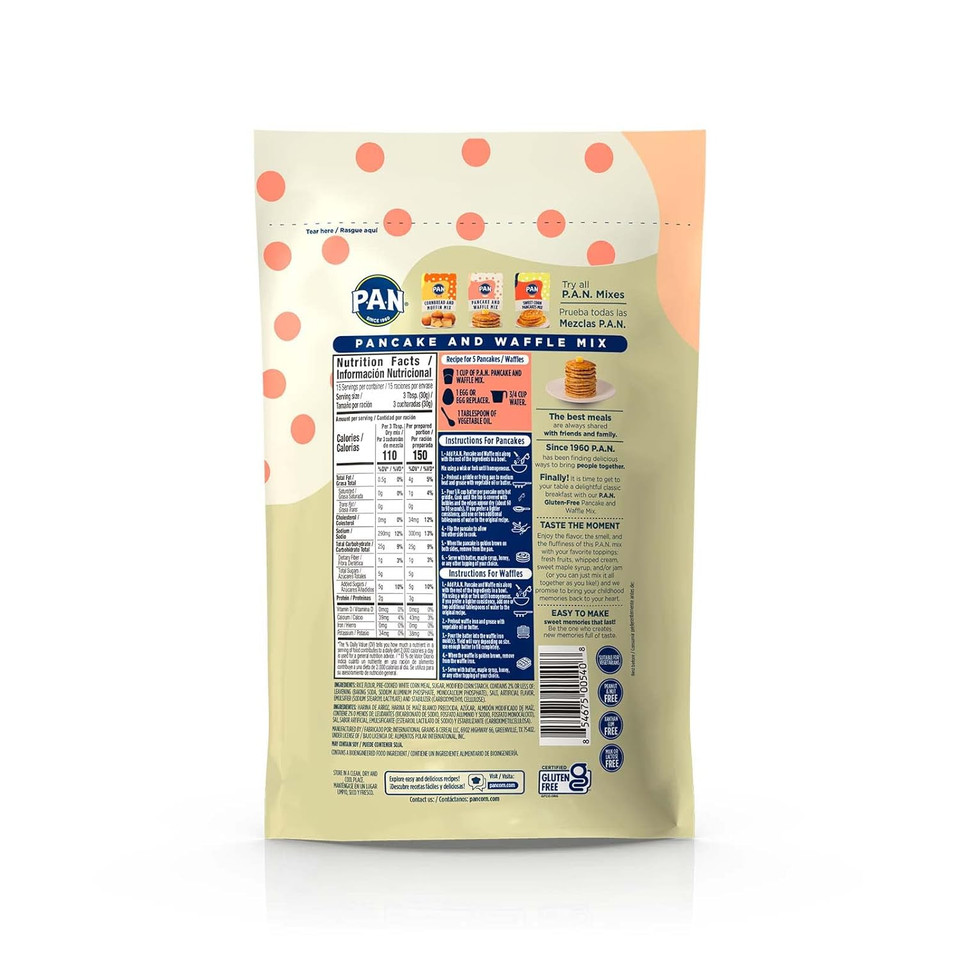 P.A.N Pancake And Waffle Mix  Gluten Free 1 Lb. (6 Pack)