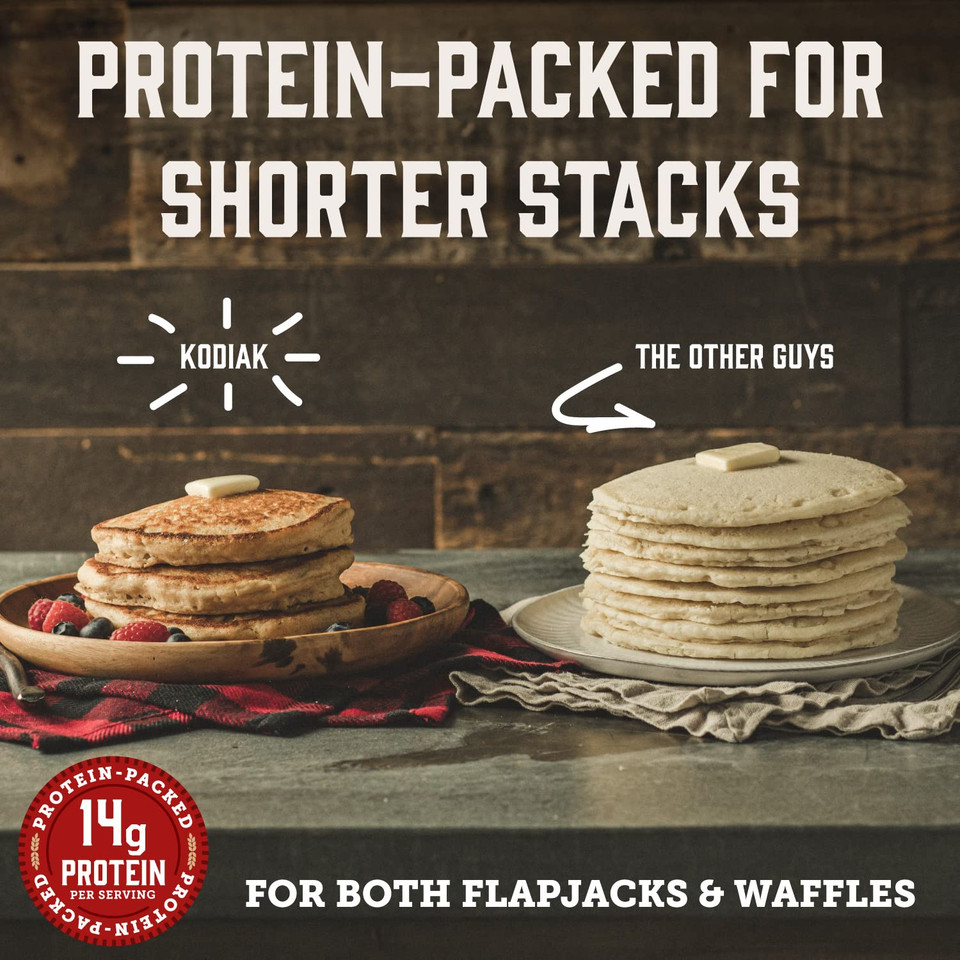 Kodiak Cakes Protein Pancake Power Cakes, Flapjack And Waffle Baking Mix, 20 Buttermilk 60 Ounce (Pack Of 3)