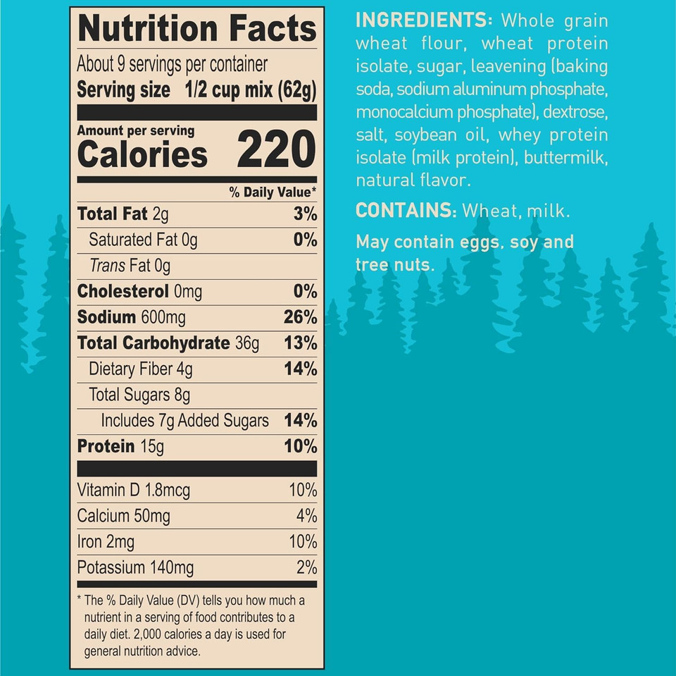 Krusteaz Protein Buttermilk Pancake Mix, 20 Ounce Boxes (Pack Of 8)