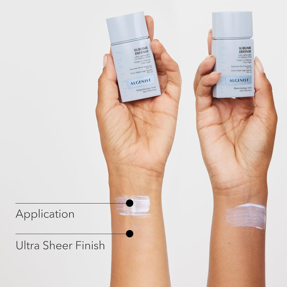 Algenist Sublime Defense Ultra Lightweight Uv Defense Fluid Spf50 - Sheer, Oil-Free Face Sunscreen With Vitamin E, Echinacea & Green Tea - Non-Comedogenic & Hypoallergenic Skincare (30Ml / 1Oz)