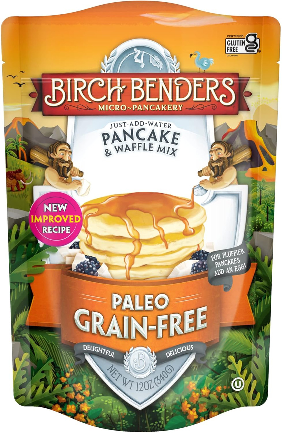 Birch Benders Paleo Pancake And Waffle Mix, 12 Oz (Pack Of 2) With By The Cup Swivel Spoons