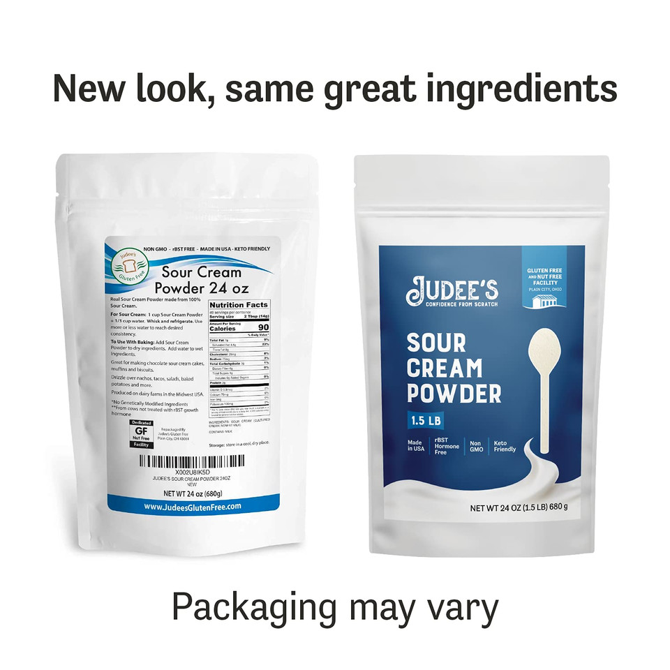 Judee'S Sour Cream Powder 0.68Kg (1.5 Lb) - Made From Real Sour Cream, Non Gmo, Rbst Hormone Free, Made In Usa, Keto Friendly,- Dedicated Gluten & Nut Free Facility