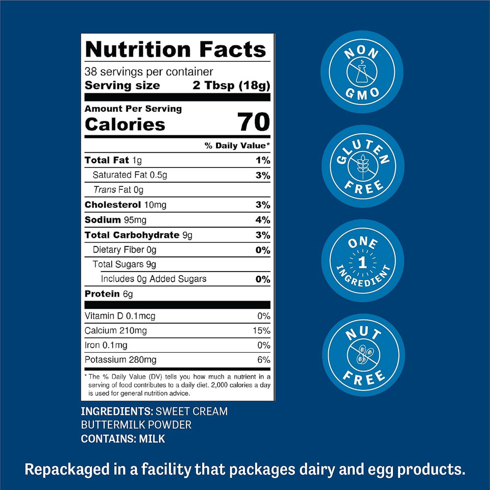 Judeeã¢ÂS Buttermilk Powder 1.5 Lb (24Oz) - 100% Non-Gmo, Gluten-Free And Nut-Free - Perfect For Pancakes, Fried Chicken And Cornbread - Made In Usa - Use In Baking Or Cooking - Make Liquid Buttermilk