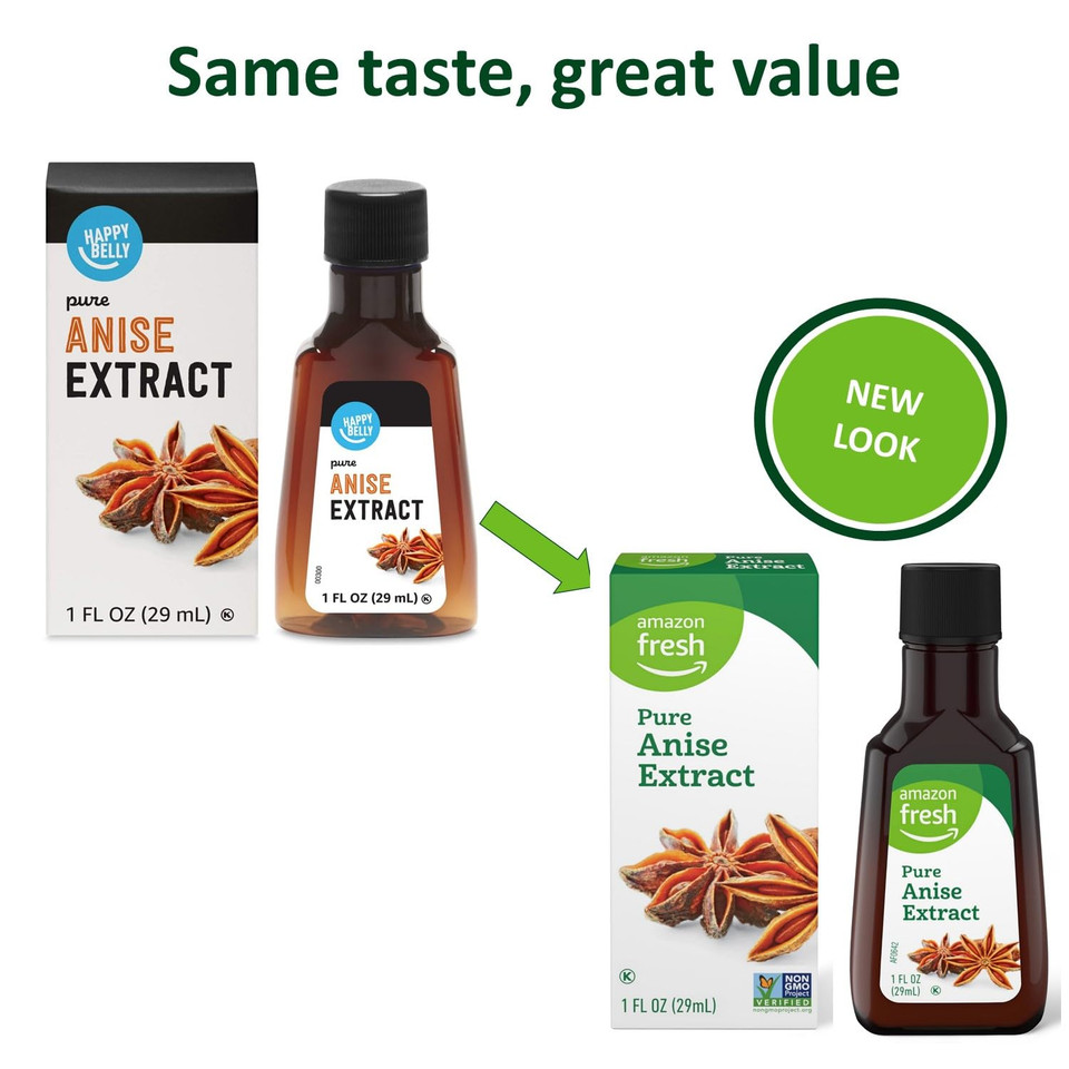 Amazon Fresh, Pure Anise Extract, 1 Fl Oz (Previously Happy Belly, Packaging May Vary)