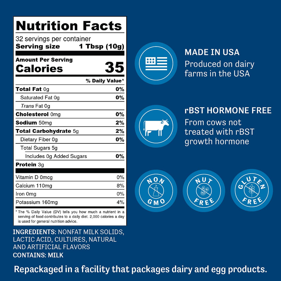 Judeeã¢ÂS Yogurt Powder 11.25Oz - 100% Non-Gmo, Rbst Hormone-Free - Gluten-Free & Nut-Free - Made From Real Dairy - Made In Usa - Make Homemade Yogurt And Tangy Dips, Dressings, And Toppings