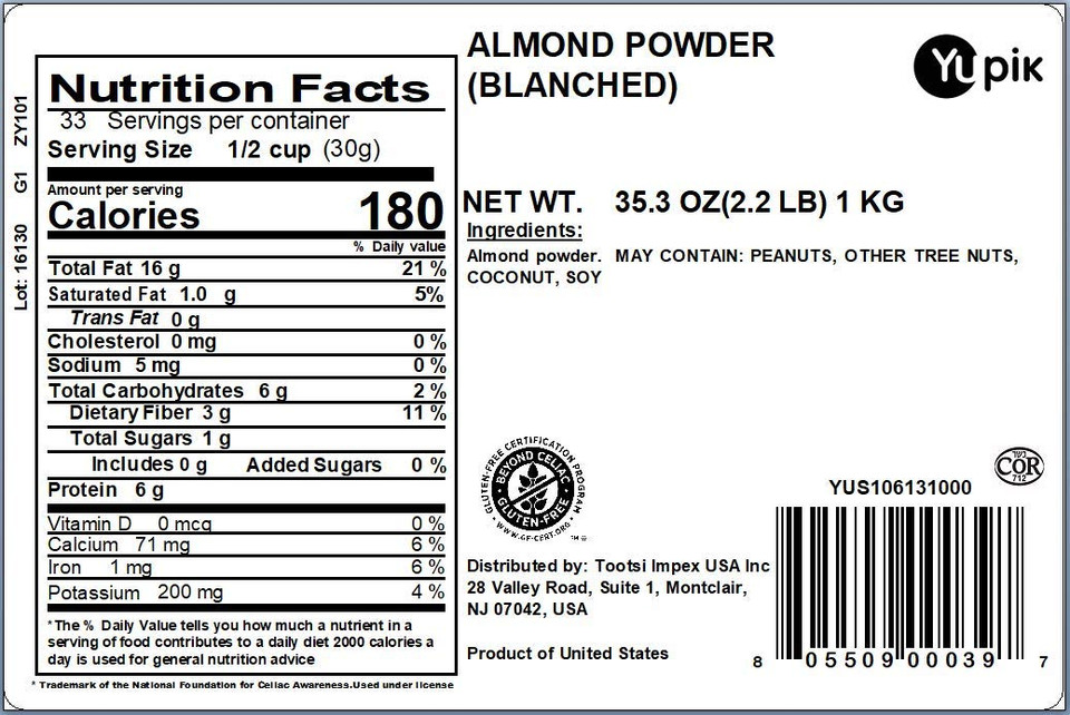Yupik Ground Blanched Almond Flour / Meal 35.2 Ounce
