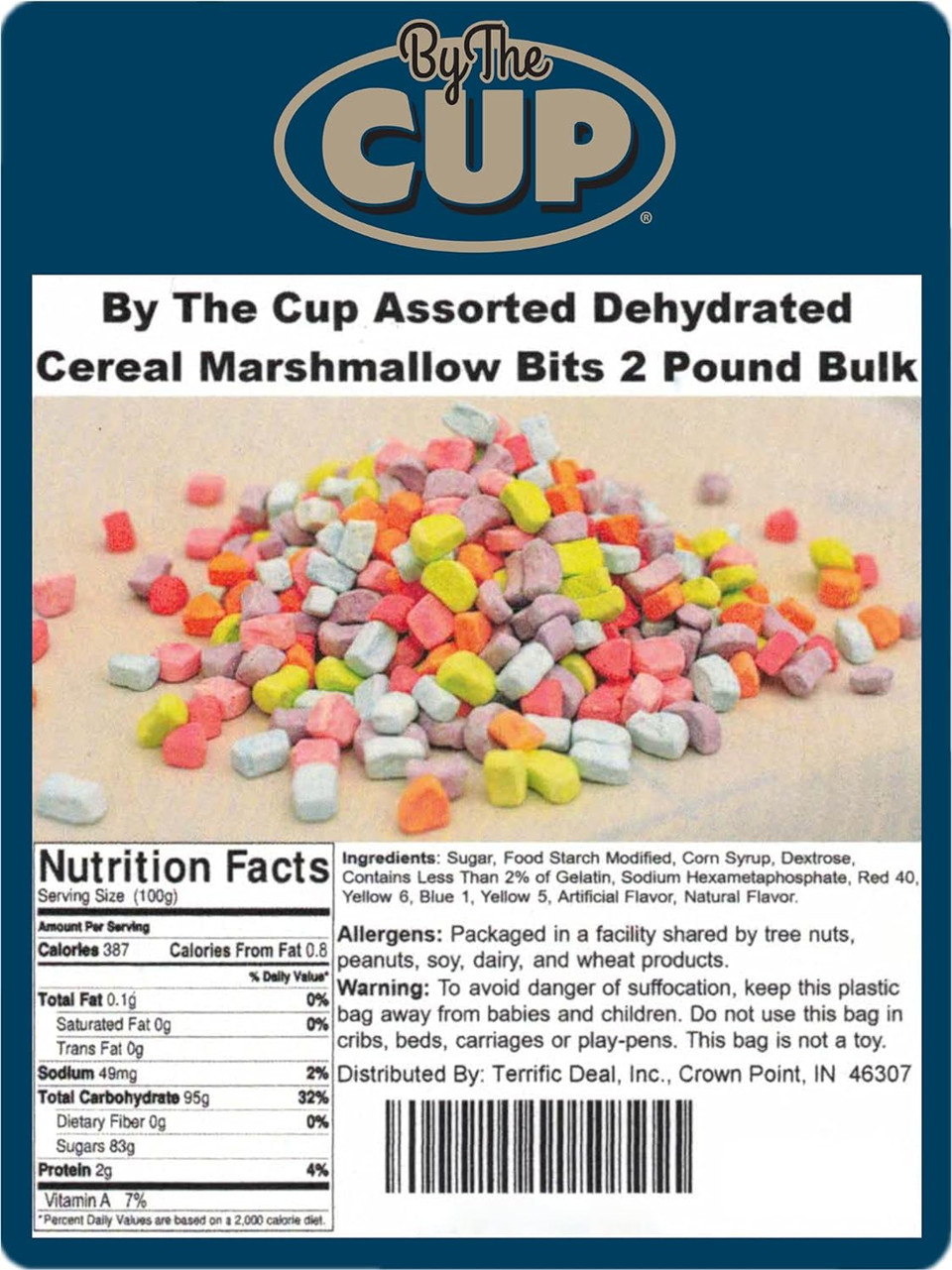 By The Cup Assorted Dehydrated Cereal Marshmallow Bits 2 Pound Bulk